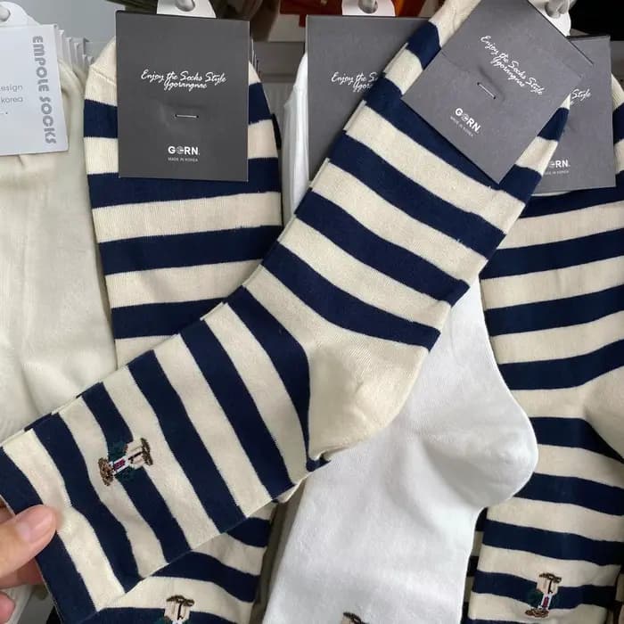 Chaussettes en coton de dessin animé pour hommes, chaussettes de skateboard, Gentleman, ours, Haraju