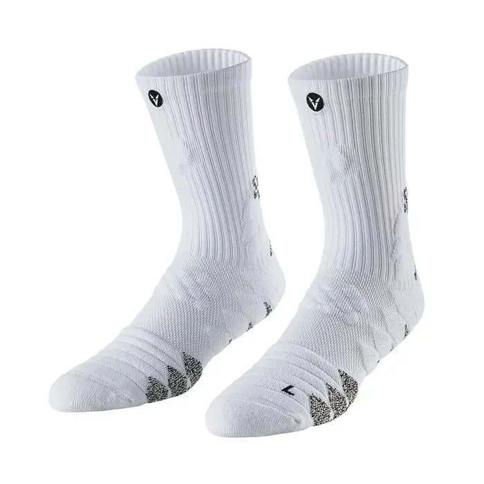 Chaussettes de course coordonnantes pour hommes et femmes, haute élasticité, optique, blanc, compres