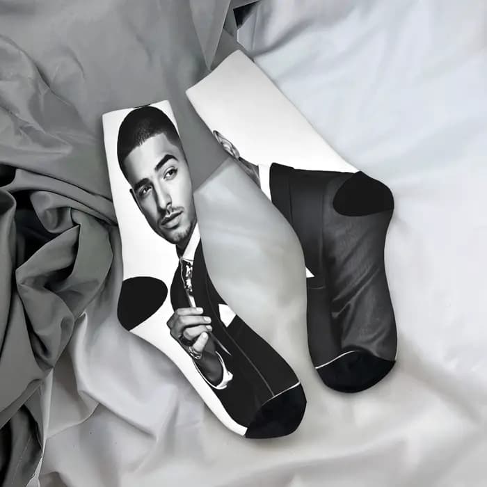 Femmes hommes chaussettes Maluma rappeur bas automne à la mode haute qualité chaussettes imprimé esc