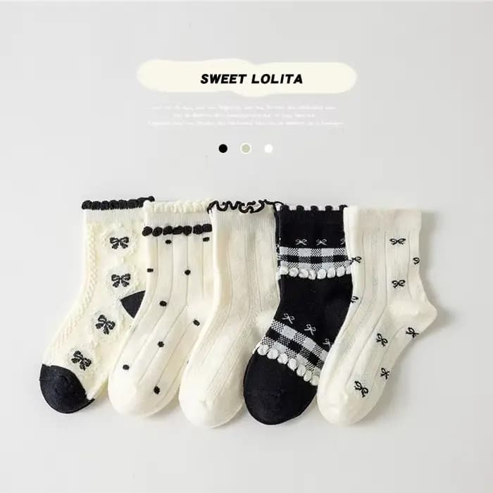 Chaussettes en coton solide pour enfants filles, 5 paires de nœuds papillon, douces, respirantes, ra