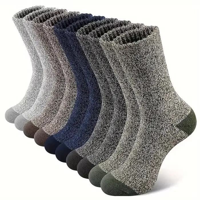 5 paires de chaussettes thermiques d'hiver pour hommes, chaussettes de randonnée Super épaisses, cha