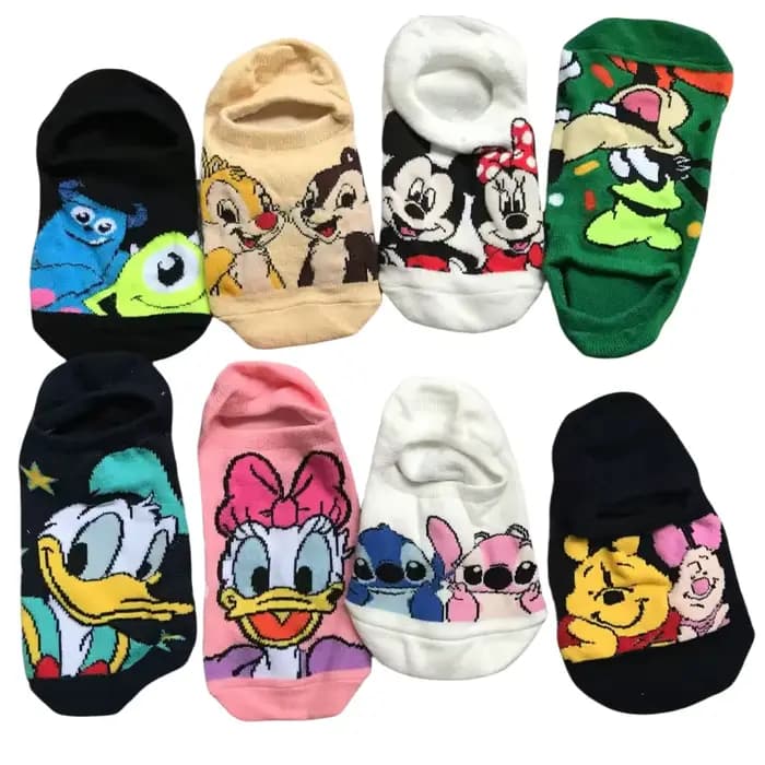 Chaussettes bateau de dessin animé Disney pour adolescents, chaussettes d'été de couleur vive, taill