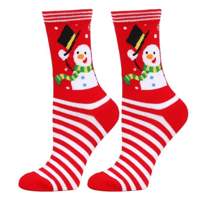 Chaussettes de noël mi-mollet pour hommes et femmes, père noël, automne hiver, pain d'épice, coton é