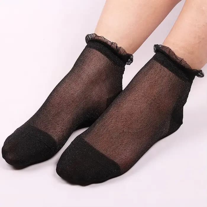 2020 mode femmes paillettes cheville chaussettes printemps été mince soyeux Transparent chaussettes