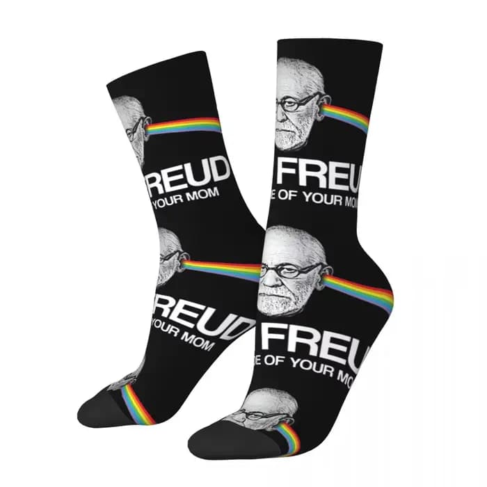 Pink Freud - Côté sombre de votre maman Chaussettes Harajuku Bas absorbants Chaussettes longues tout