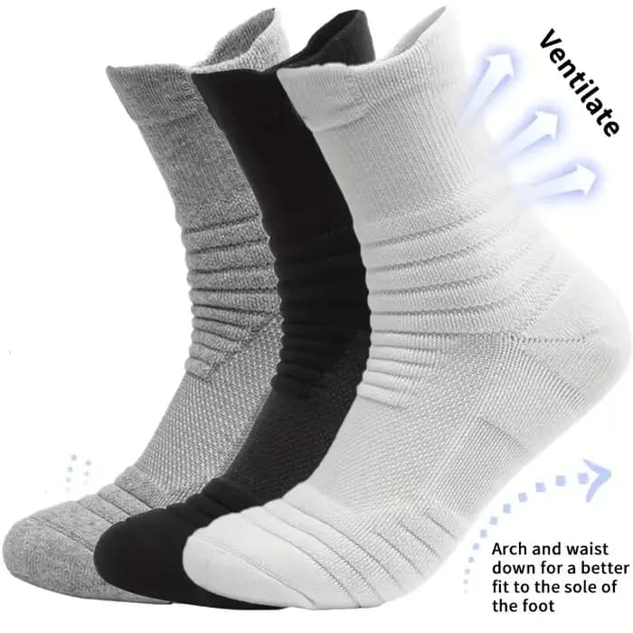Chaussettes de compression respirantes pour hommes, bas de sport de basket-ball, chaussettes de cycl