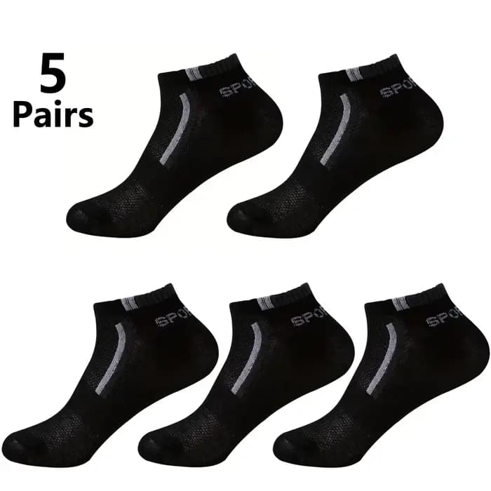 Chaussettes bateau antidérapantes pour hommes-5 paires de chaussettes de cheville imprimées bloc pou