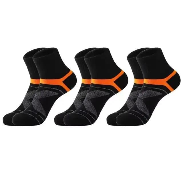 3 paires de chaussettes noires de haute qualité pour hommes, chaussettes de sport noires, décontract