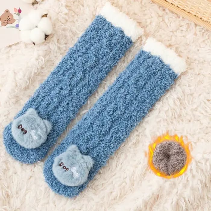 Chaussettes longues en velours corail pour bébé, chaussettes thermiques pour nouveau-né, chaussettes