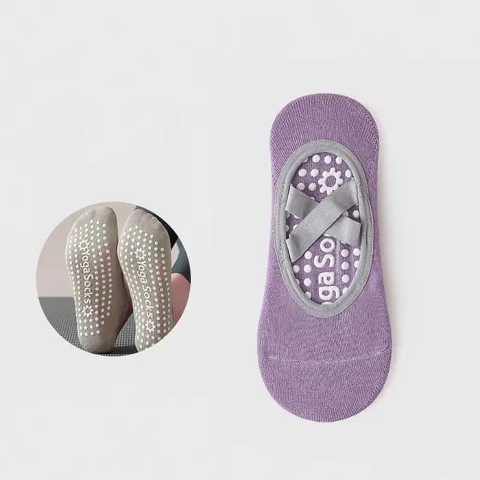 Dreamlikelin 1 paire de chaussettes de Pilates antidérapantes pour débutantes, chaussettes à grip po