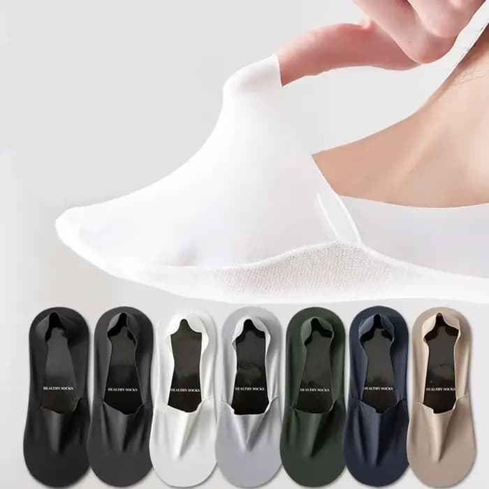 7 paires de chaussettes bateau en soie glacée pour hommes, antidérapantes, ne tombantes, chaussettes