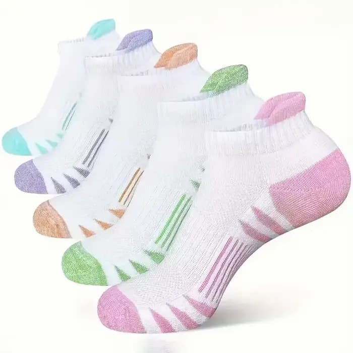 5/10 paires de chaussettes de sport neutres à la mode rayé absorbant la sueur respirant en plein air