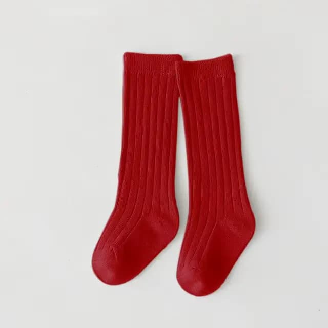 Chaussettes longues hautes en coton pour bébés garçons et filles, chaussettes douces à rayures respi