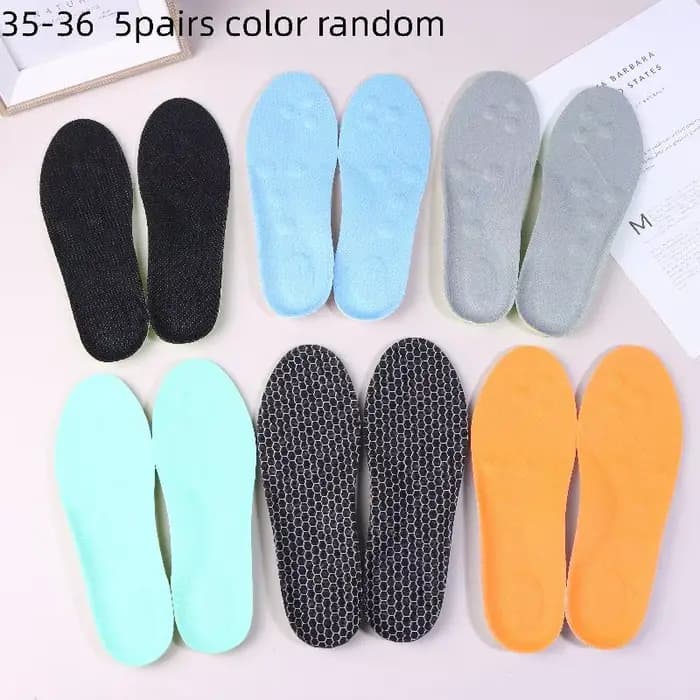 5 paires de semelles intérieures de sport super douces, coussinets de semelle pour chaussures, absor