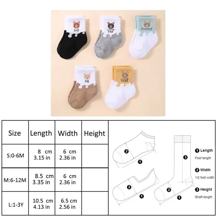5 paires de chaussettes pour bébé, chaussettes basses extensibles à la cheville, pour nouveau-né, ga