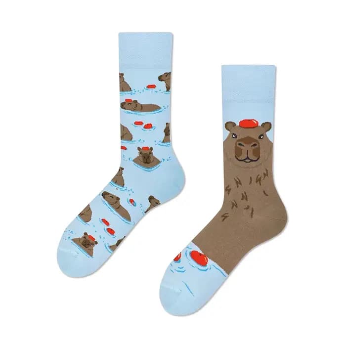 Drôle mignon Capibara coton équipage chaussettes unisexe femmes hommes mode Harajuku chaussettes nou