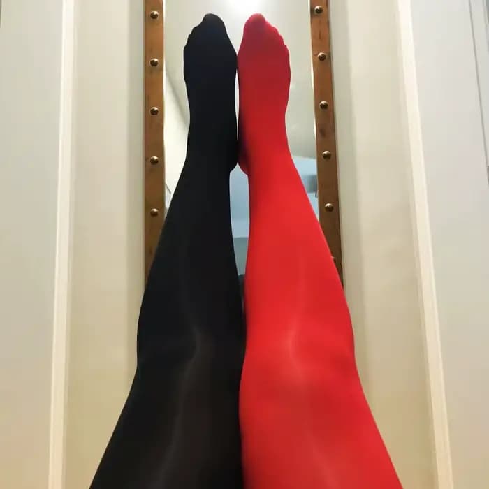 2025 collants à pieds d'huile brillants à deux tons pour femmes collants de couleur fendue scintilla