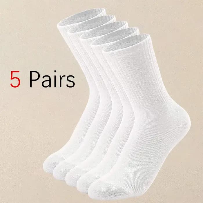 5 paires de chaussettes de couleur unie pour femmes, simples, polyvalentes, à la mode, antibactérien