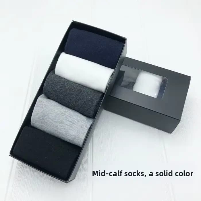 Chaussettes pour hommes, coffret cadeau printemps et automne hiver, ensemble de 5 paires, chaussette