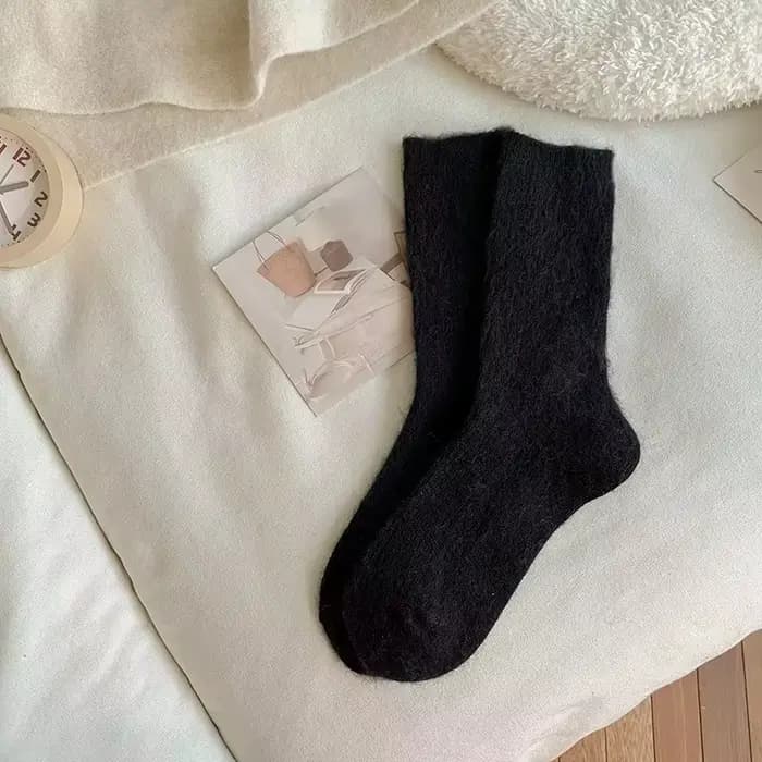 1/2 paires de chaussettes d'hiver en laine pour femmes, doublées de polaire, longues, à la mode, vêt