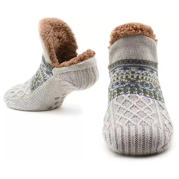 Chaussettes de sol antidérapantes Super chaudes pour femmes et hommes, chaussettes de neige, tapis d