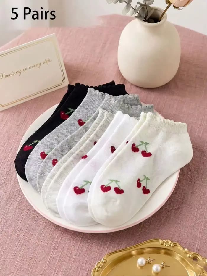 5 paires de chaussettes pour femmes, accessoires féminins, chaussettes courtes, chaussettes blanches