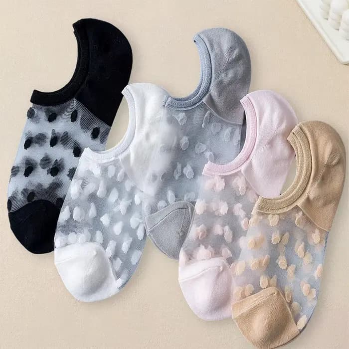 5 paires de chaussettes à motifs à pois pour femmes, à la mode, polyvalentes, créatives, confortable