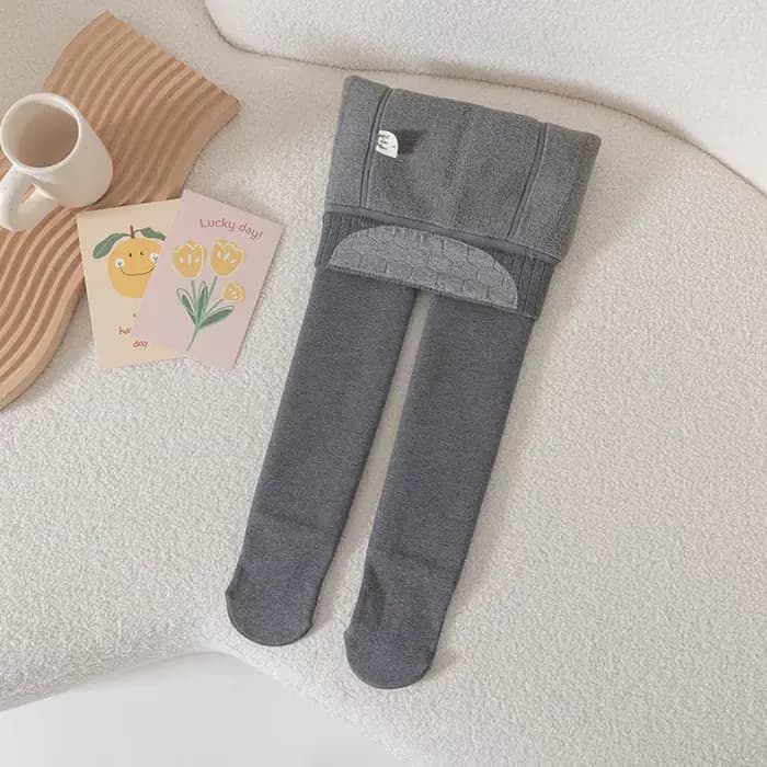 Collants d'hiver à rayures en velours pour fille, bas pour enfant, leggings doublés de sourire polai