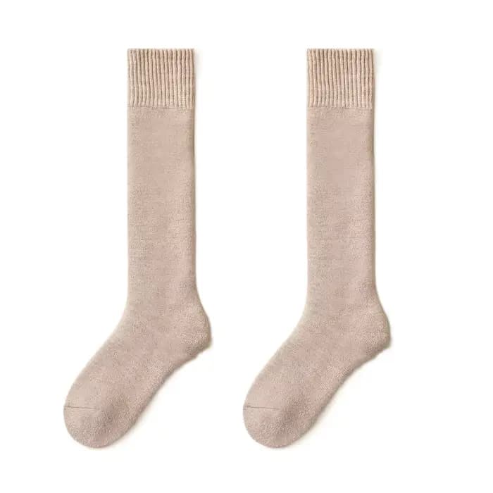 Cadeaux chaussettes de mollet en cachemire épaissi pour hommes couleur unie outils chauds chaussette
