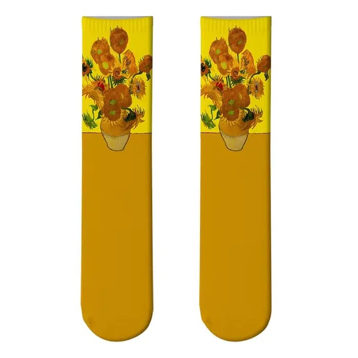 Chaussettes de peinture à l'huile de renommée mondiale unisexe, chaussettes de personnalité rétro, c