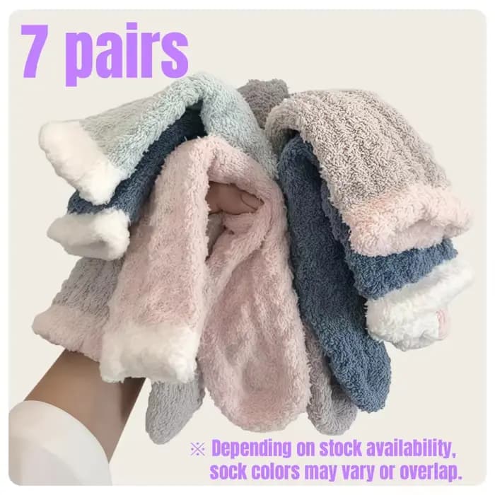 7 paires de chaussettes de sommeil chaudes et colorées pour femmes, adaptées à l'automne et à l'hive