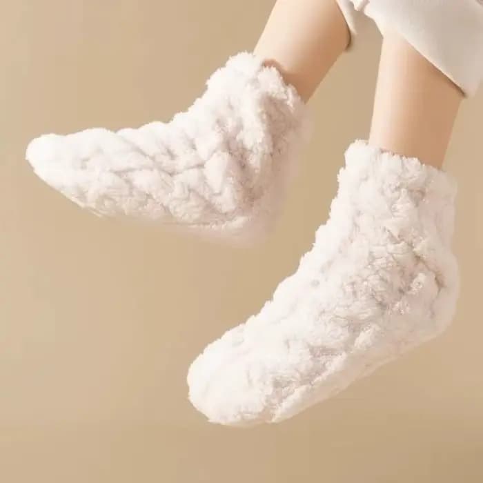 Hiver plus chaud pieds bas pour femmes hommes en peluche maison sommeil sol longue chaussette chaud