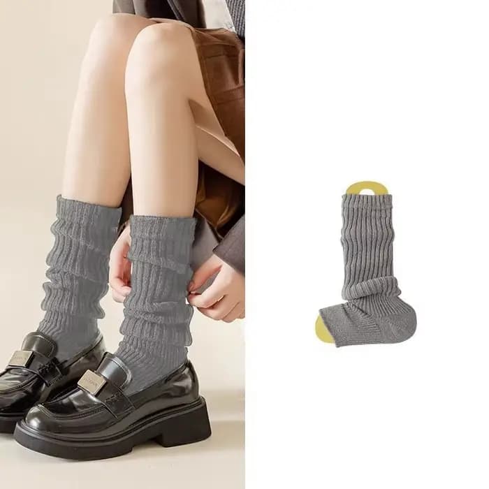 Lolita Y2k – chaussettes de mollet blanches longues, épaisses et polyvalentes, pour femmes, automne/