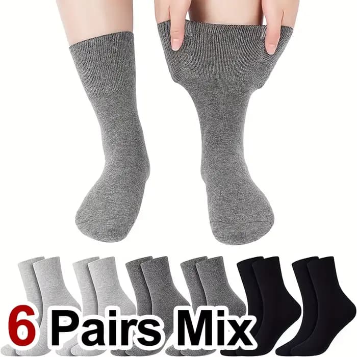 6 paires de bas pour hommes et femmes, pour diabétiques, printemps-été, respirants, confortables, sa