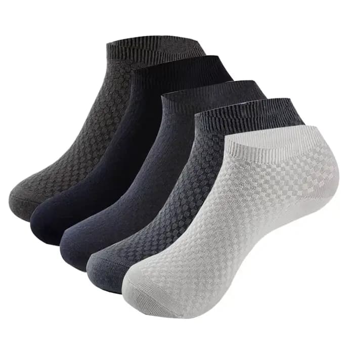 5 paires/lot hommes chaussettes en Fiber de bambou affaires courtes respirant cheville chaussettes m