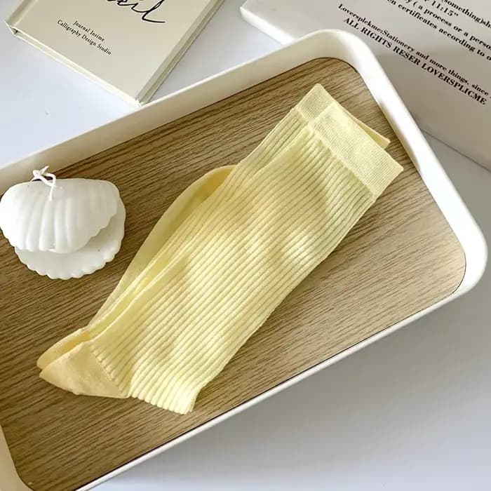 Chaussettes côtelées colorées pour femmes, chaussettes souples pour femmes, chaussettes à tube haut,