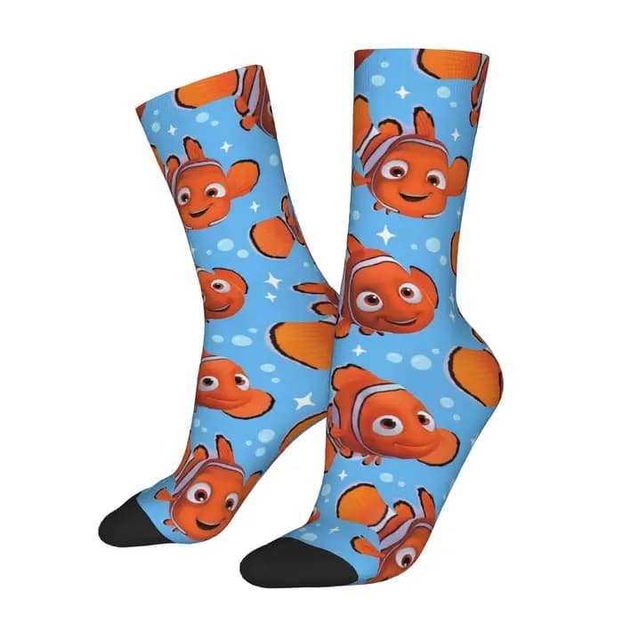 Chaussettes amusantes Nemo Harajuku, chaussettes imprimées de qualité pour hommes, chaussettes décon