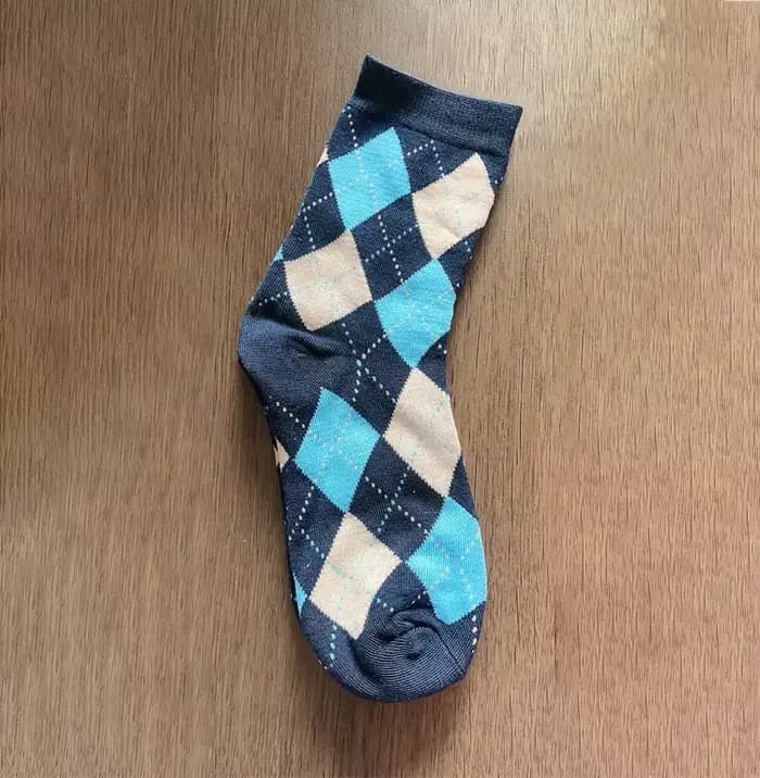 Chaussettes au genou à motif à carreaux de diamant pour femmes et filles, bas longs au dessus du gen