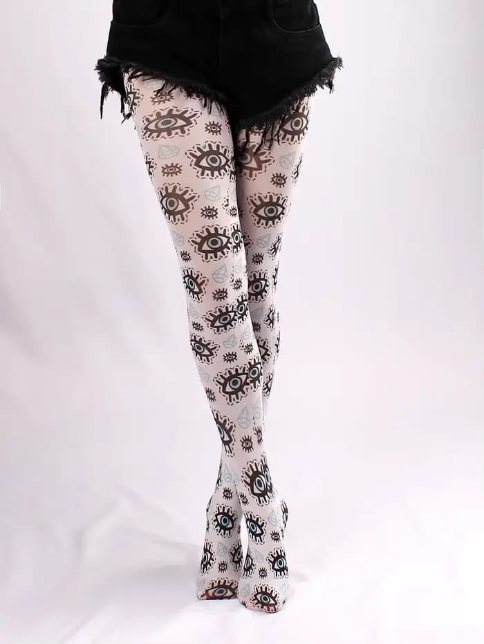 Mauvais yeux serré femmes printemps nouvelles femmes pure Sexy tatouage imprimé collants bas Anti-cr