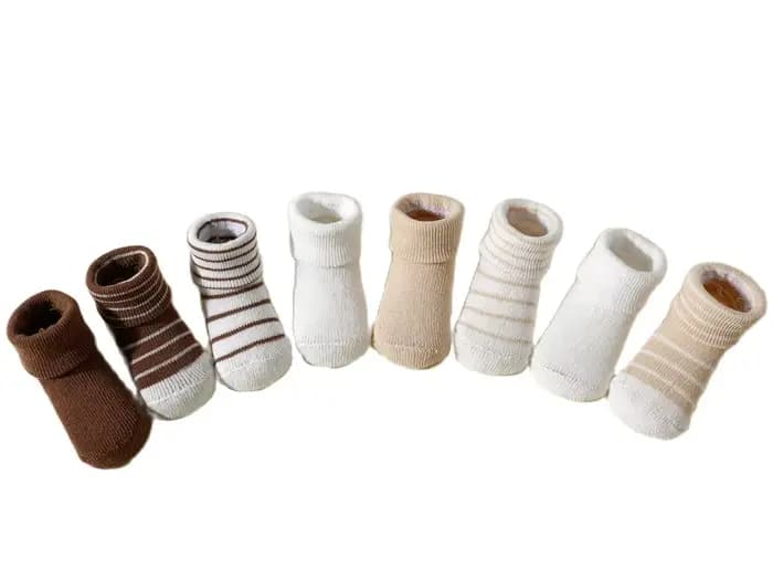 4 paires de chaussettes pour bébé de 0 à 12 mois, chaussettes souples antidérapantes pour garçons et