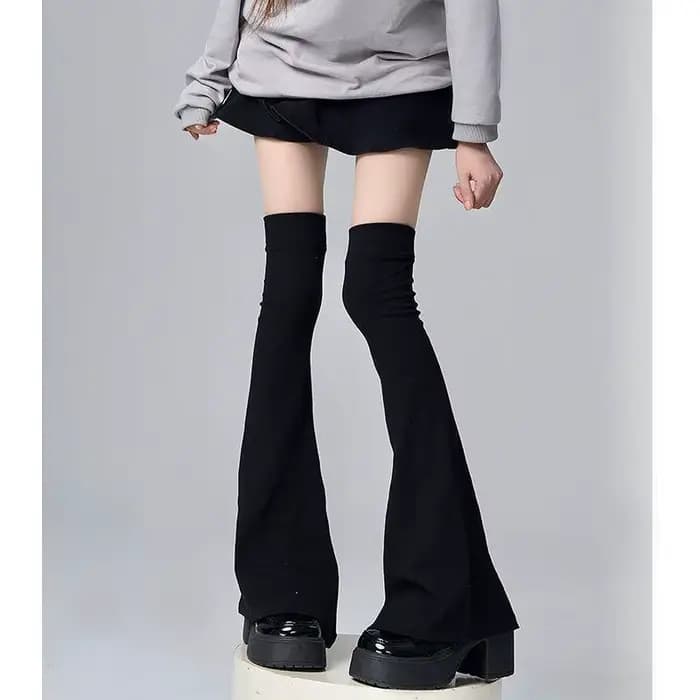 Chaussettes hautes en coton mélangé pour femmes, Micro-pression, amincissantes, évasées, chauffe-jam