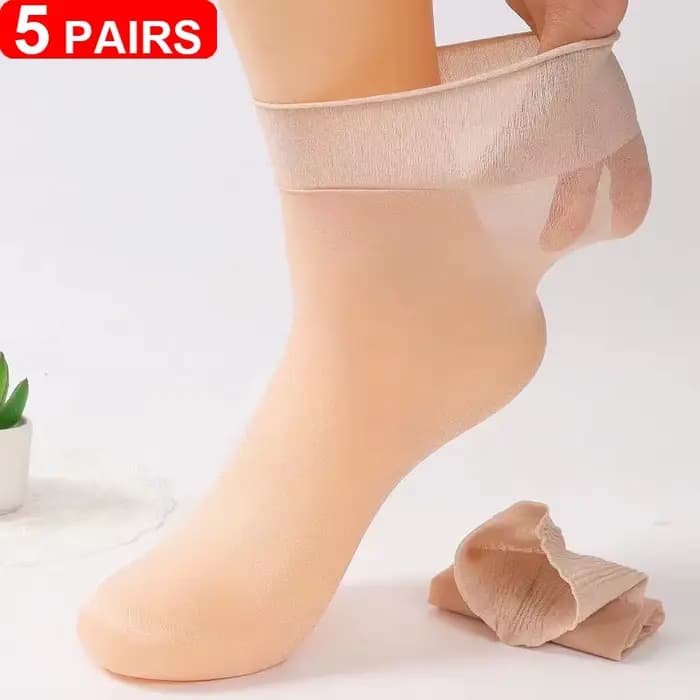 5 paires de chaussettes moyennes pour diabétiques en coton de qualité pour femmes, confortables, bou