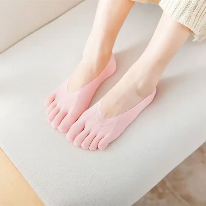 Chaussettes d'été à cinq doigts pour femmes, ultrafines, amusantes, bateau invisible, respirantes, c
