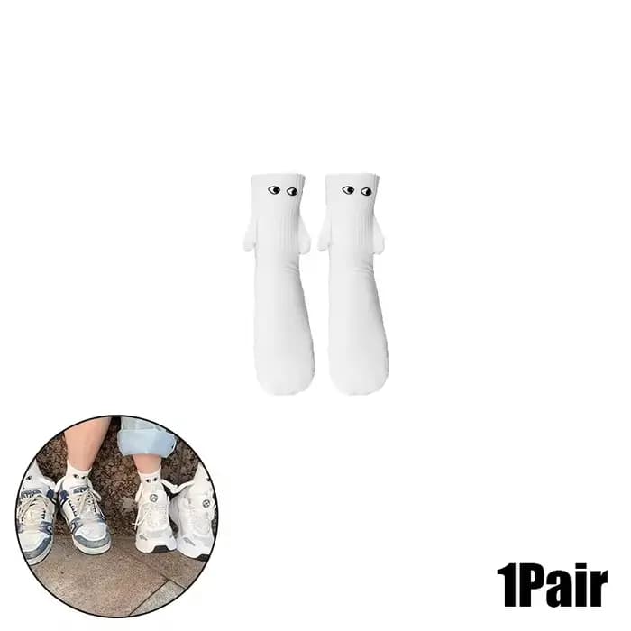 2/4/6/10 paires chaussettes magnétiques avec mains femmes hommes mode noir blanc drôle mignon dessin