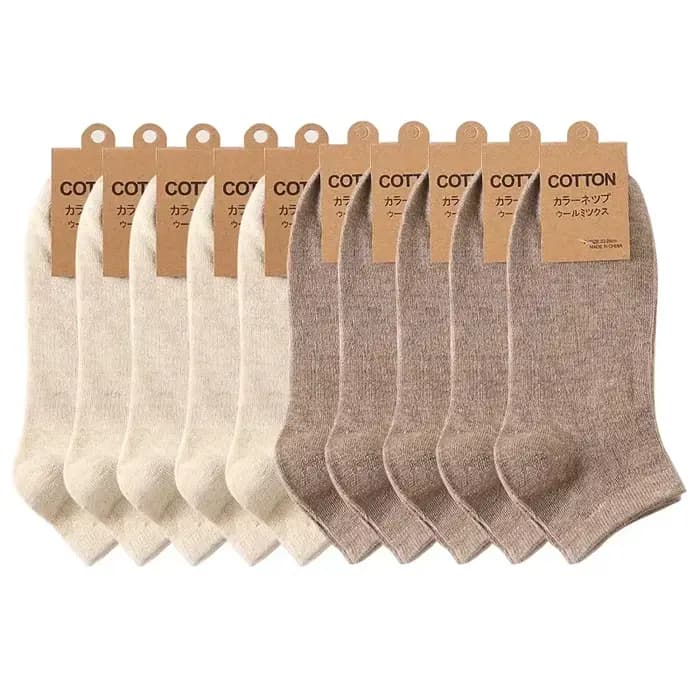Chaussettes en coton respirantes pour hommes, 10 paires/lot, Tube bas, couleur unie, confortables, s