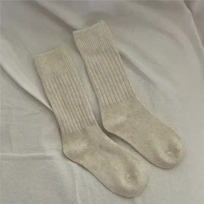 Chaussettes longues thermiques en laine cachemire pour femmes, vêtements d'intérieur pour dormir, ch