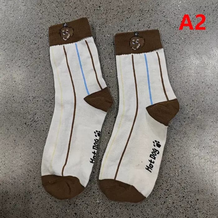 1 paire drôle teckel Animal coton chaussettes saucisse chien dessin animé impression chaussettes aut