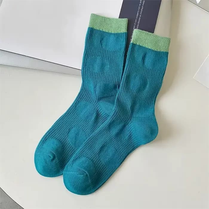 Chaussettes courtes en coton bleu carillon pour femmes, respirantes, créatives, décontractées, anti-