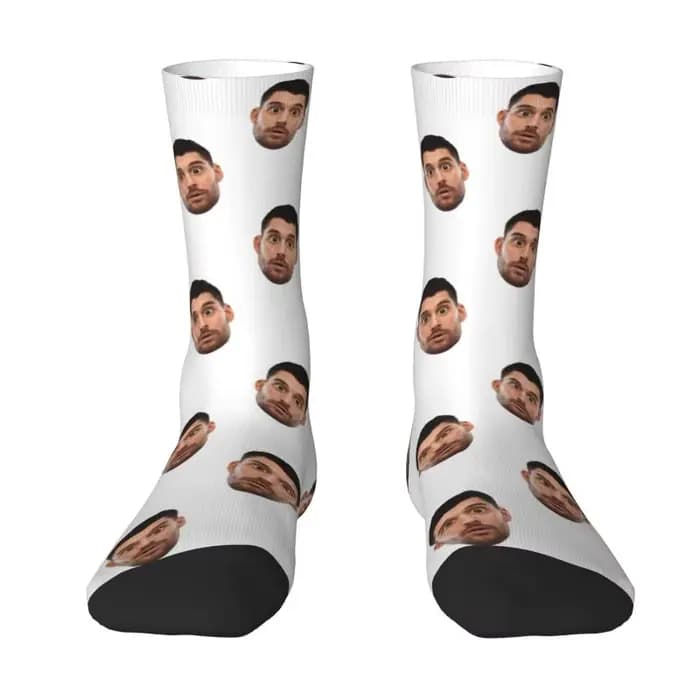 Chaussettes personnalisées avec Photo de visage drôle pour hommes et femmes, impression 3D chaude, c