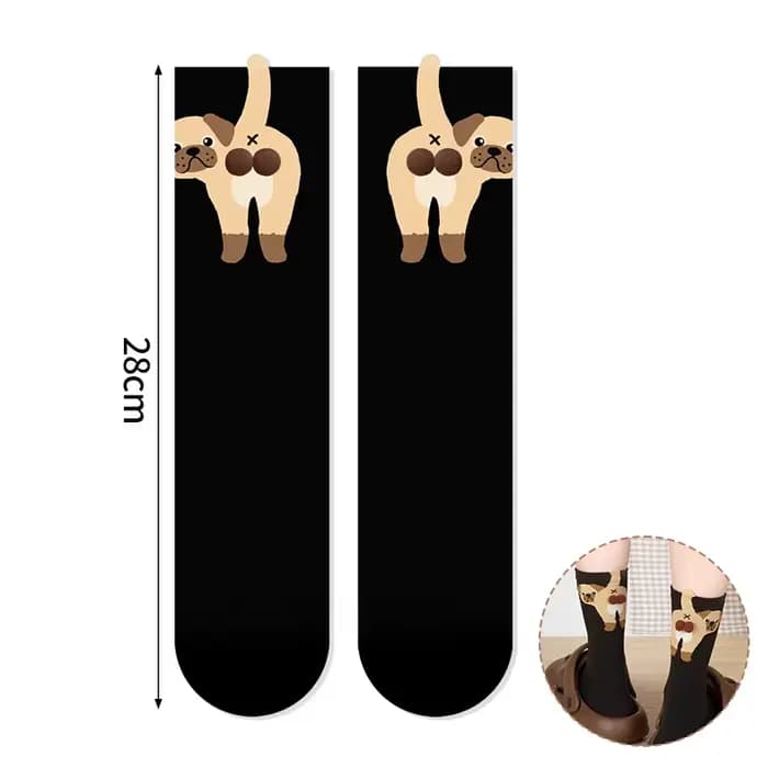Mignon coton petit chat chaussettes drôle 3D chaton chiot oeuf boule chaussettes dessin animé chauss